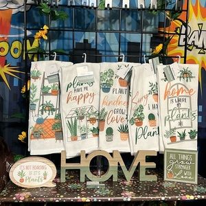 New Trueliving 8Pcs Set of Plant Lady Kitchen Towels, Sign, Shout Out, Bud Vase